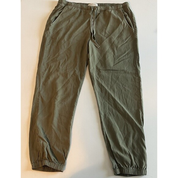CLOTH & STONE Women’s Medium Olive Green Drawstring Joggers With Front Pockets - Picture 2 of 12